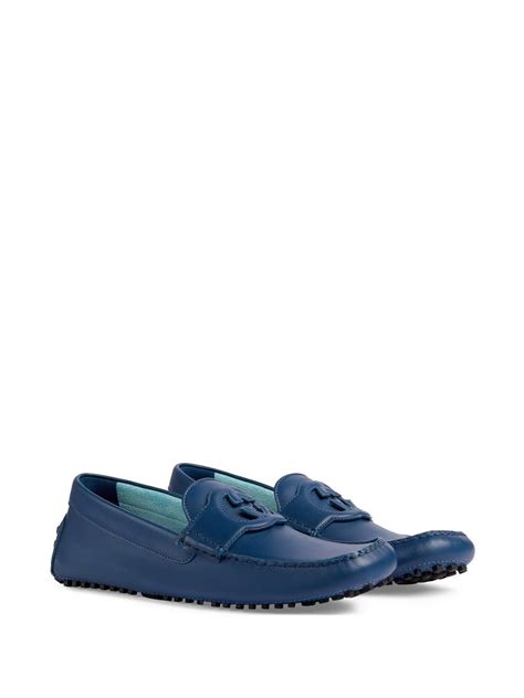 gucci driving shoes blue